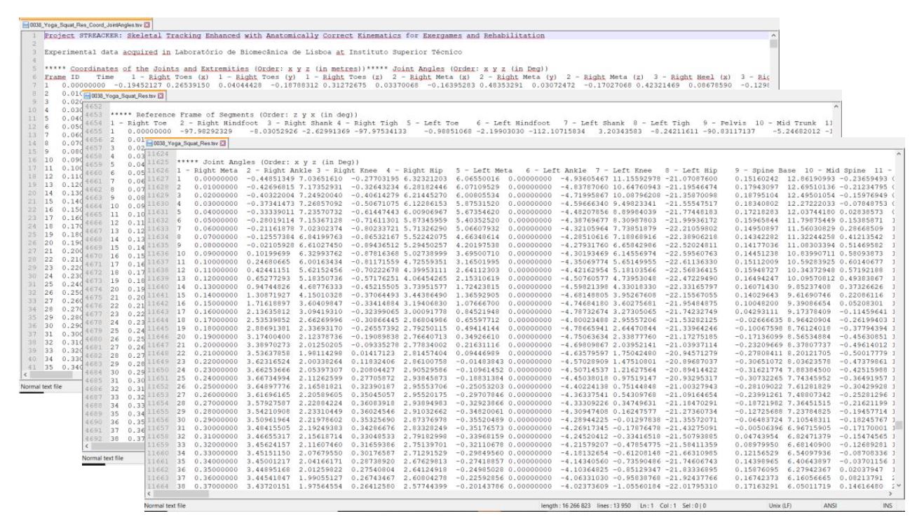 Streacker outputs files